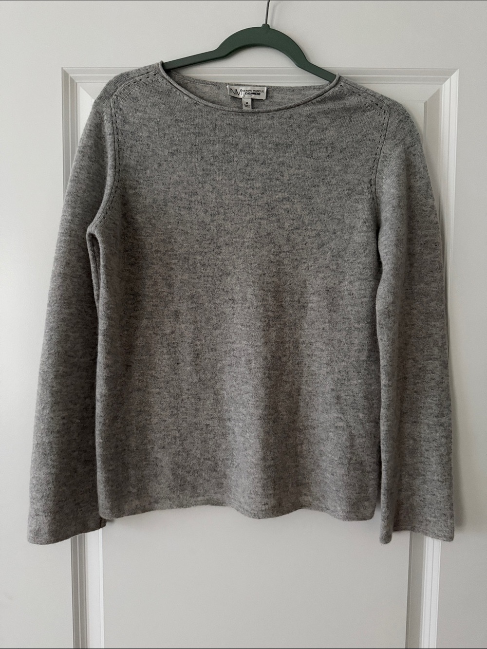 Neiman Marcus Heather Gray Crewneck Sweater